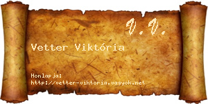 Vetter Viktória névjegykártya